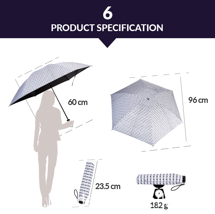 Chidori Mönster Super Lätt Vikt 3 Sektion Vikande Paraply Chidori Pattern Super Light Weight 3 Section Folding Umbrella